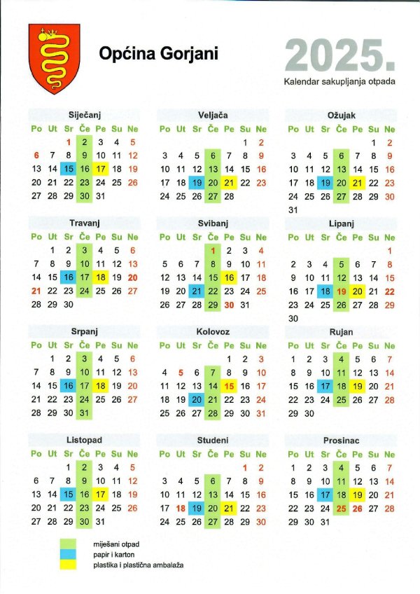 Kalendar sakupljanja otpada 2025. page 0001
